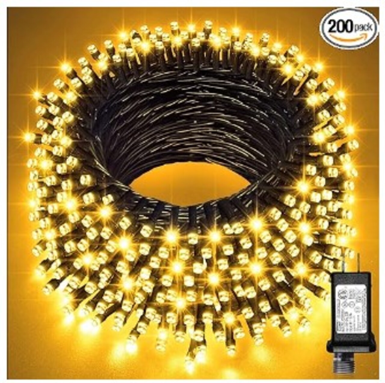 Warm White Christmas Tree Lights Plug in, 66ft 200 LED Outdoor Christmas Lights, 8 Modes Christmas String Lights for the Home, Bedroom, Wedding Party, and Indoor Ceiling Christmas Tree Decorations